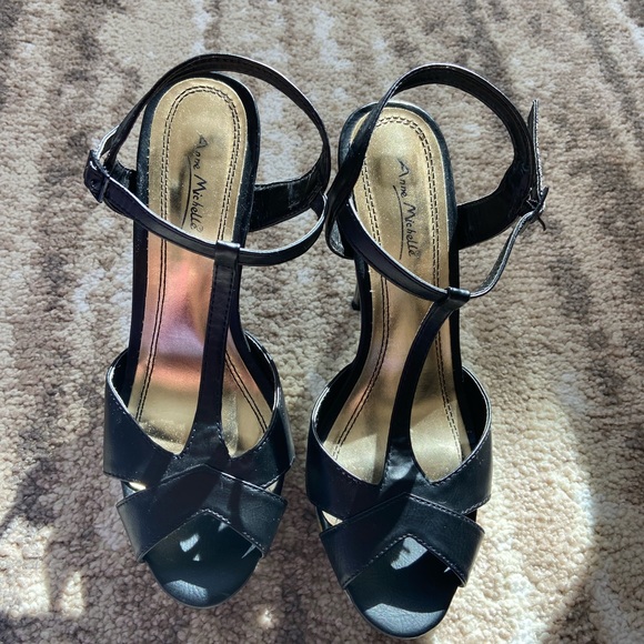 Anne Michelle 5 inch heel leather top & multicolor heel/ platform - size 9 - Picture 7 of 17